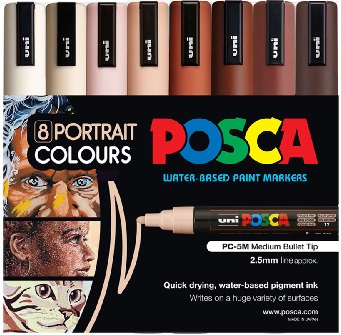 POSCA PC-5M Medium Portrait Set 8 - Click Image to Close